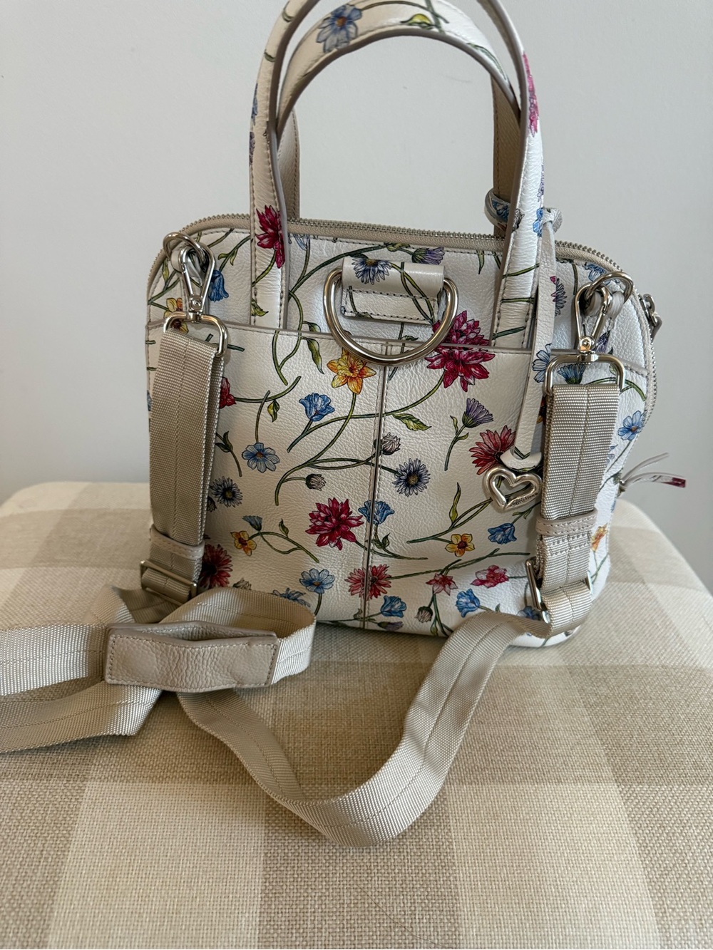 Brighton Floral Embossed Dome Convertible Satchel/Backpack - Picture 5 of 8